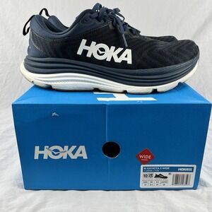 HOKA Gaviota 5 Shoes Mens US 10 EE 2E Varsity Navy White Athletic Wide Stability